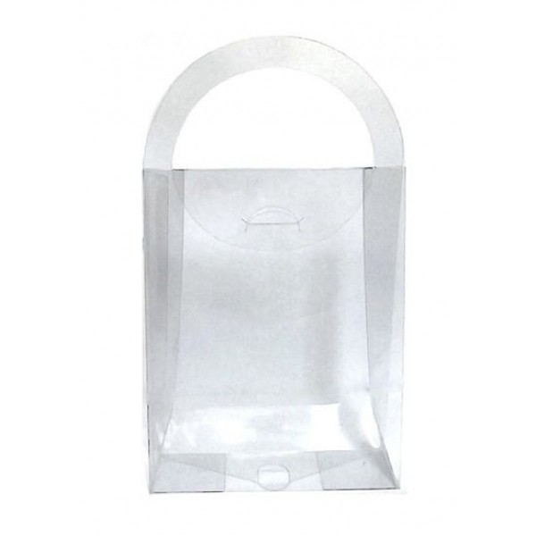 Scatola trasparente a Borsetta con manici mm. 132x42x170 Pz.10 