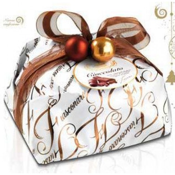 Panettone CIOCCOLATO Fiasconaro glassato, con ripieno di gocce al cioccolato Kg.1