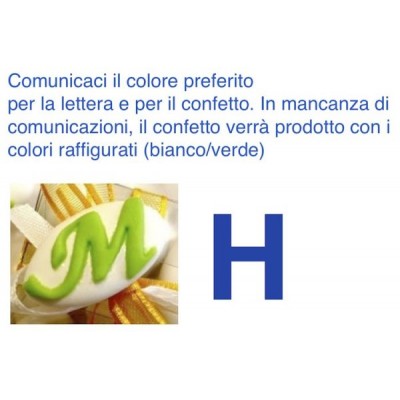 Confetti al cioccolato decorati con iniziale nome - LETTERA H - Pz.50 Sconto 10%