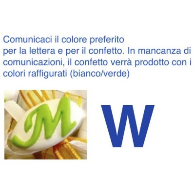 Confetti al cioccolato decorati con iniziale nome - LETTERA W - Pz.50 Sconto 10%