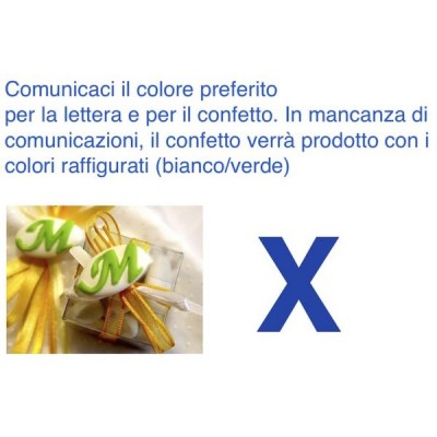 Confetti al cioccolato decorati con iniziale nome - LETTERA X - Pz.10