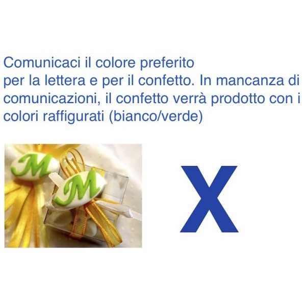 Confetti al cioccolato decorati con iniziale nome - LETTERA X - Pz.10