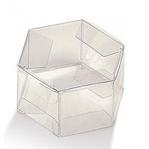 Scatole trasparenti esagono portaconfetti mm. 60x30 Pz.10