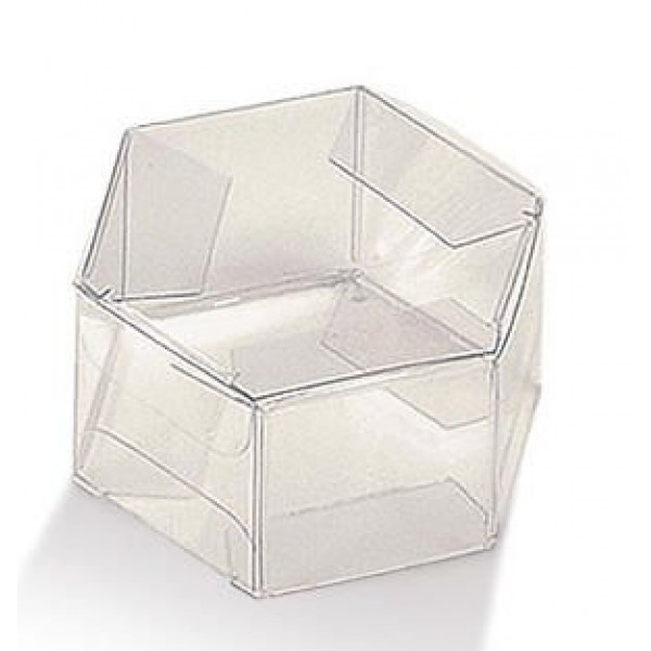 Scatole trasparenti esagono portaconfetti mm. 60x30 Pz.10