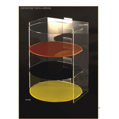 ESPOSITORE PER TORTE plexiglass 4 posti - Diametro cm.32 Altezza cm.46