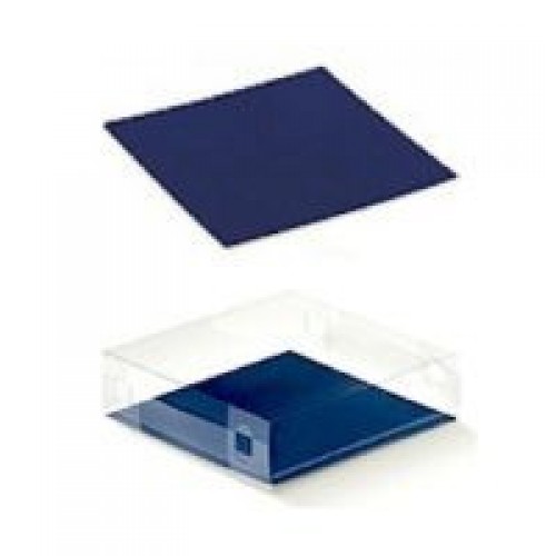 Fondo PIANO per scatole trasparenti mm.100x100 velluto blu - Pz.10