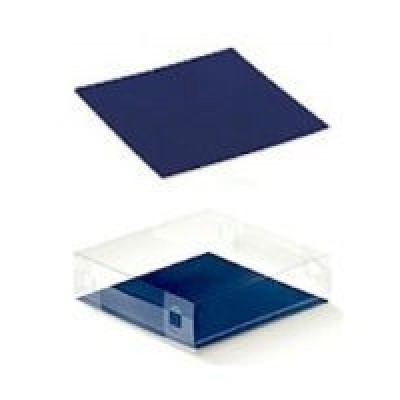 Fondo PIANO per scatole trasparenti mm.50X50 velluto blu - Pz.10