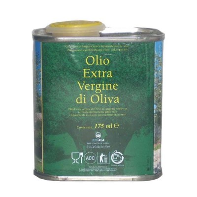 Lattina "olio extra vergine di oliva" per trasporto olio ml.175