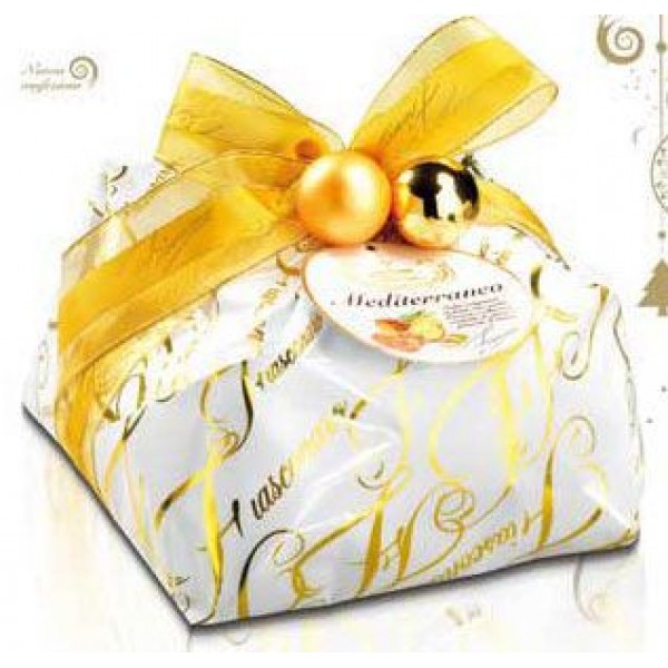 Panettone MEDITERRANEO Fiasconaro con ananas e albicocche candite e pistacchi di Bronte Kg.1