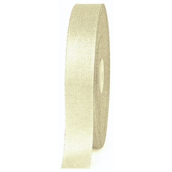 Nastro raso AVORIO con glitter - rotolino lungo mt.91 largo mm.10 -