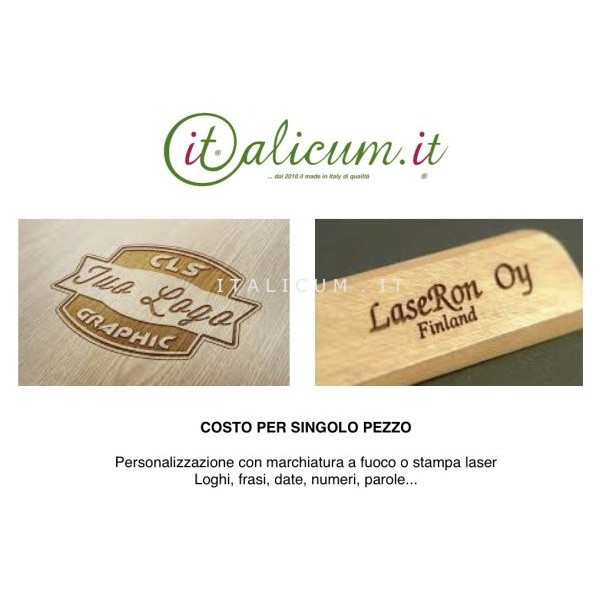 COSTO PERSONALIZZAZIONE AL PEZZO IN ABBINAMENTO A COSTO DI STAMPA
