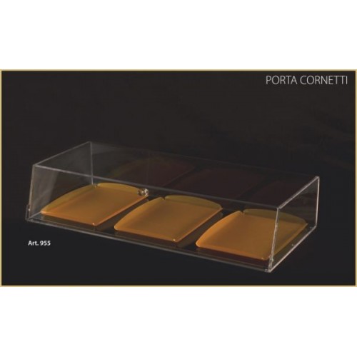 ESPOSITORE PER CORNETTI plexiglass cm.80x35 altezza cm.15