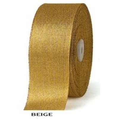 Nastro raso BEIGE con glitter - rotolino lungo mt.25 largo mm.38 -