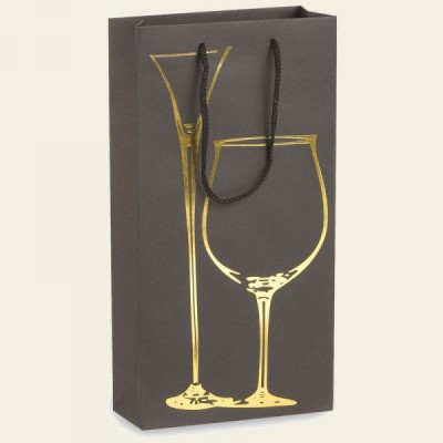 SACCHETTO PORTABOTTIGLIA CARTA RISERVA 2 BOTTIGLIE - Pz.25 SCONTO 35% 