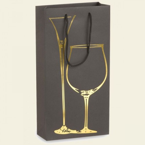 SACCHETTO PORTABOTTIGLIA CARTA RISERVA 2 BOTTIGLIE - Pz.25 SCONTO 35% 