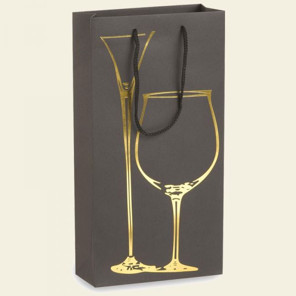 SACCHETTO PORTABOTTIGLIA CARTA RISERVA 2 BOTTIGLIE - Pz.25 SCONTO 35% 