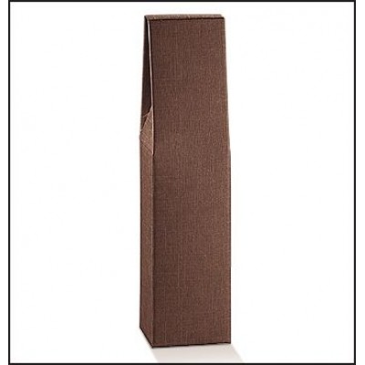 Scatola portabottiglia 1 posto Seta Marrone mm.90x90x370 Pz.10