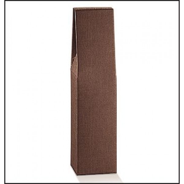 Scatola portabottiglia 1 posto Seta Marrone mm.90x90x370 Pz.10