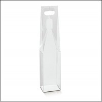 Scatole Sacchetto trasparenti portabottiglia 1 posto acetato PVC mm.90x90x430 Pz.10