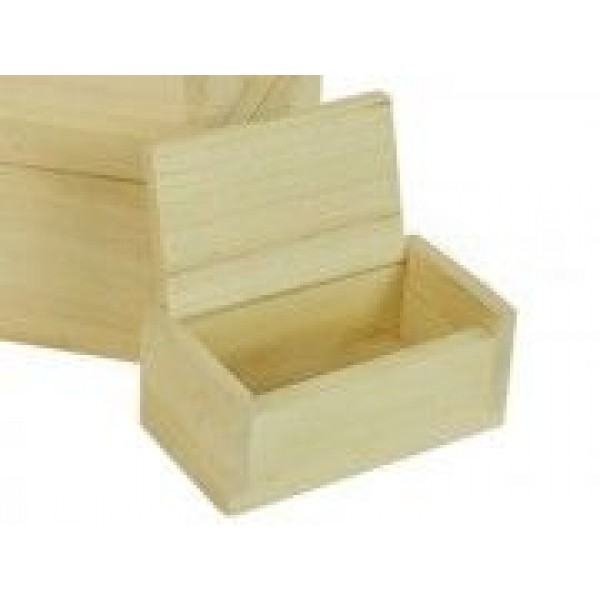 Scatola rettangolare in legno di balsa cm.18,6x11 h.10