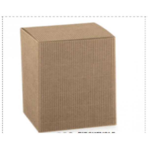 Scatola portaconfetti pieghevole in cartone ondulato avana mm.120x120x80 - Pz.10