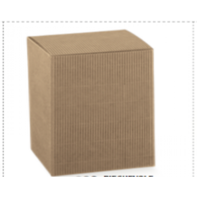 Scatola portaconfetti pieghevole in cartone ondulato avana mm.120x120x80 - Pz.50 Sconto 10%