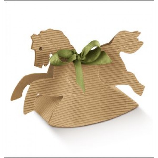 Scatola Cavallo portaconfetti onda avana mm.105x35x70 - Pz.10