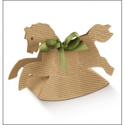 Scatola Cavallo portaconfetti onda avana mm.105x35x70 - Pz.50 Sconto 10%