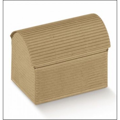 Scatoline portaconfetti cofanetto in cartone ondulato avana mm.70X45X52 - Pz.10