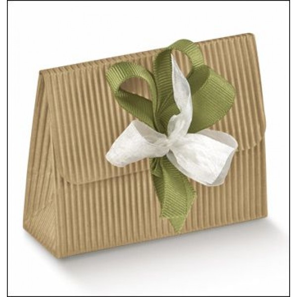 Scatola portaconfetti Pochette in cartone ondulato avana con fori mm.85x30x65 - Pz.50 