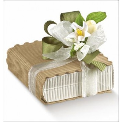 Scatola portaconfetti Libro in cartone ondulato avana mm.70x20x60 - Pz.50 Sconto 10%