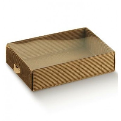 Scatole cartone con coperchio trasparente mm.300x220x80 - Pz.10