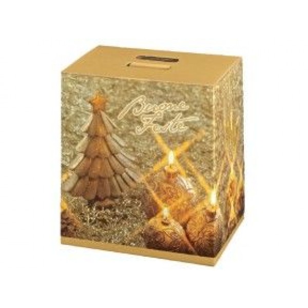 Scatola porta panettone e bottiglia Notte di Natale mm.305x225x350 Pz.5