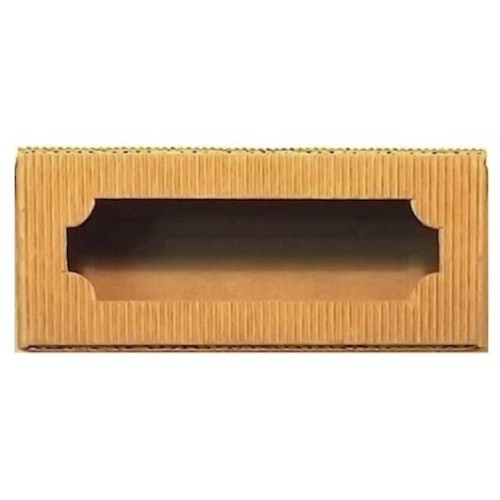 Scatole portavasetti monodose (da gr.30 a gr.50) forate 3 posti cartoncino ondulato avana mm.140X50X60 - 20 Pezzi