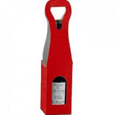 Scatole porta bottiglia 1 posto bag ROSSO mm.90x90x410 Pz.10