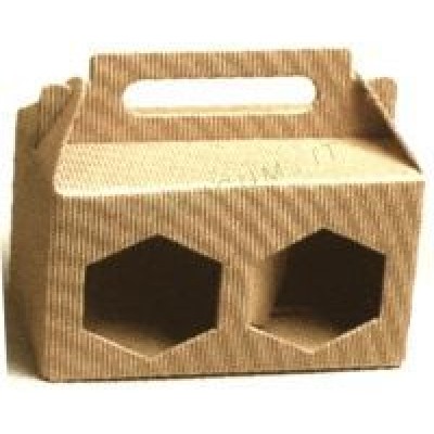 Scatole portavasetti forate 2 posti da 500 gr. cartoncino ondulato avana mm.165x80x125 - Pz.20