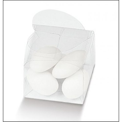 Scatole trasparenti portaconfetti Cubetto Cuore mm. 38x38x26 - Pz.10 