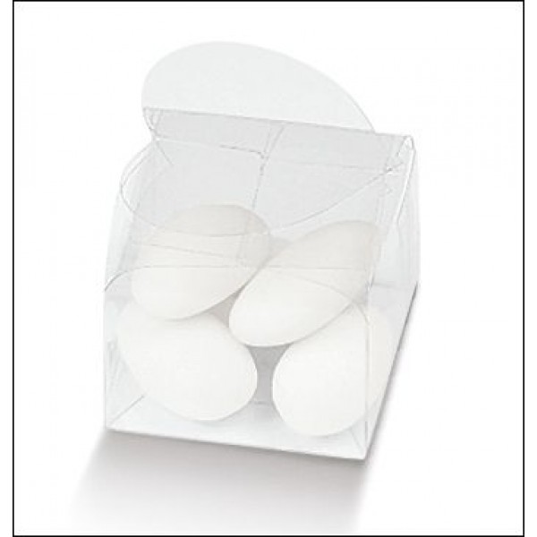 Scatole trasparenti portaconfetti Cubetto Cuore mm. 38x38x26 - Pz.10 