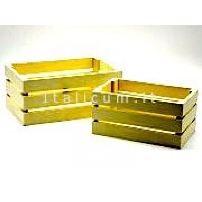 SET 2 Cassette in legno di balsa, resistenti e leggere cm.20,7x12,7 h.10,3 / cm.25,5x16 h.11,2