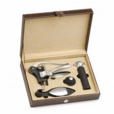Set professionale da vino in cassetta Pitone Cavatappi + 3 accessori