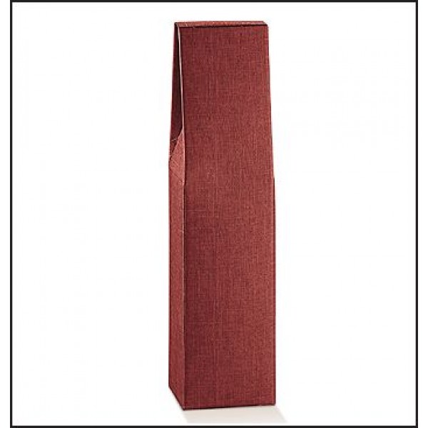 Scatola porta bottiglia 1 posto Seta Bordeaux mm.90x90x370 Pz.10