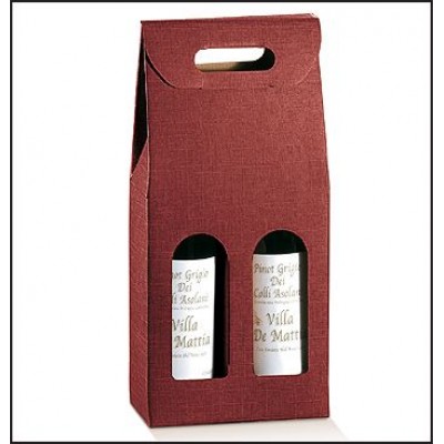 Scatole Portabottiglia 2 posti SETA BORDEAUX mm.180x90x385 Pz.20