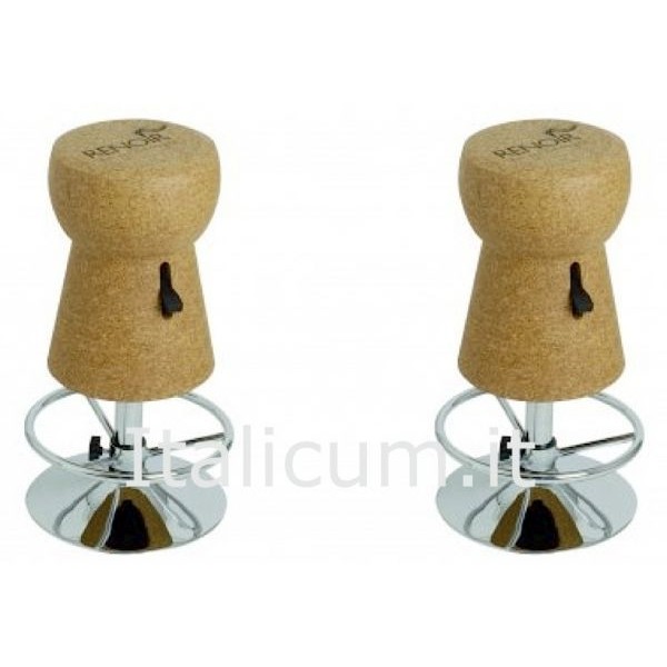 Sgabello alto da banco BAR in sughero massiccio cm.37x90 - Set 2 pz. Sconto 10% SPEDIZIONE GRATUITA