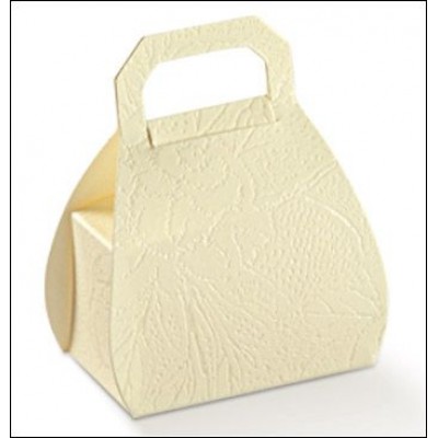 Scatole portaconfetti Borsa in cartoncino "Soft Avorio" mm.80 Pz.10
