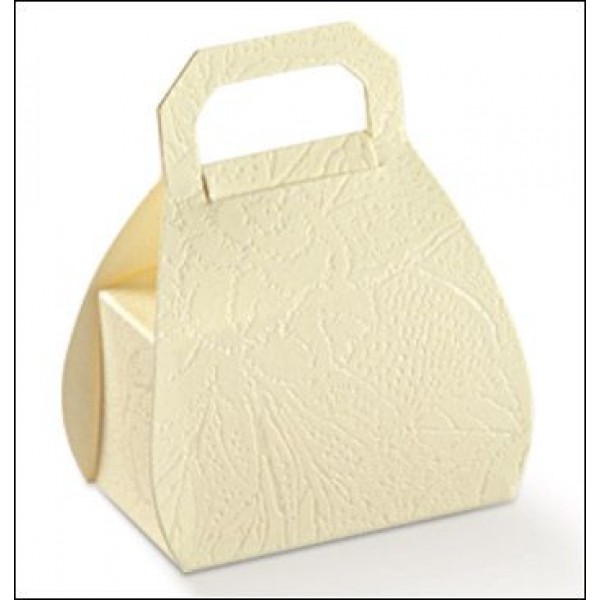 Scatole portaconfetti Borsa in cartoncino "Soft Avorio" mm.80 Pz.10