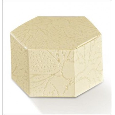 Scatole portaconfetti Esagono in cartoncino "Soft Avorio" mm.60x30 Pz.10