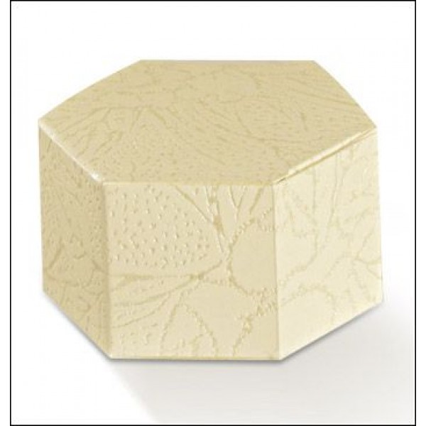 Scatole portaconfetti Esagono in cartoncino "Soft Avorio" mm.60x30 Pz.10