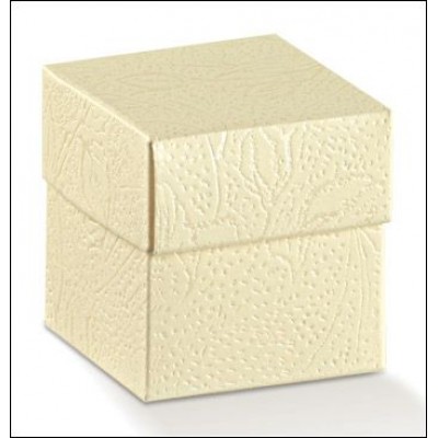 Scatole portaconfetti Fondo + Coperchio "Soft Avorio" mm.50x50x50 Pz.10