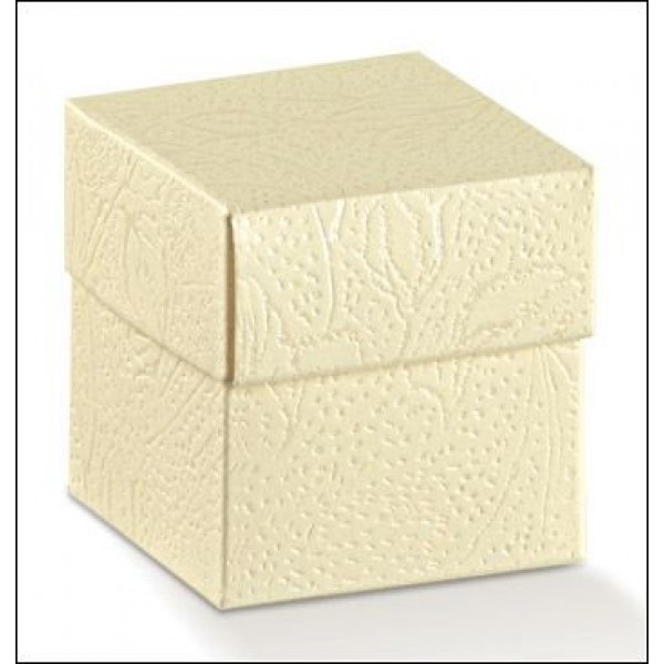 Scatole portaconfetti Fondo + Coperchio "Soft Avorio" mm.50x50x50 Pz.10