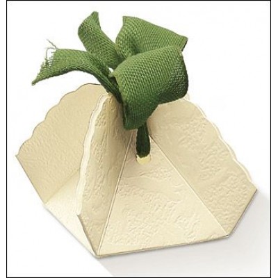 Scatole portaconfetti Fagottino in cartoncino Avorio mm.60x60x45 Pz.10